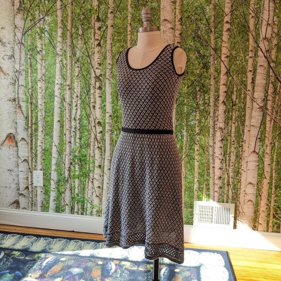 Jessica Simpson Florence Knit Midi Sweater Dress in Navy Blue & White - Picture 9 of 12